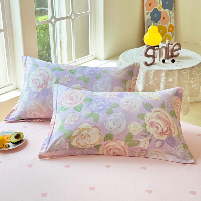 珂博家纺 2025新款12868全棉纯棉小清新印花系列枕套单件单枕套-系列二 繁花似锦