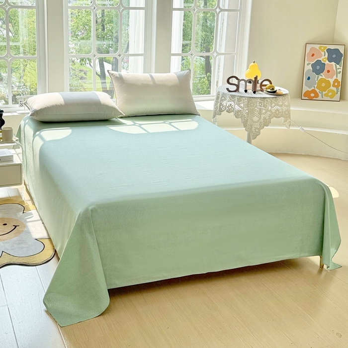 91家纺网 家纺一手货源 找家纺 珂博家纺 2025新款12868全棉纯棉小清新印花系列单床单床笠-系列二 浮青曳紫