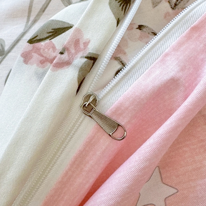 91家纺网 家纺一手货源 找家纺 珂博家纺 2025新款12868全棉纯棉小清新印花四件套学生宿舍三件套-系列二 粉萼摇青