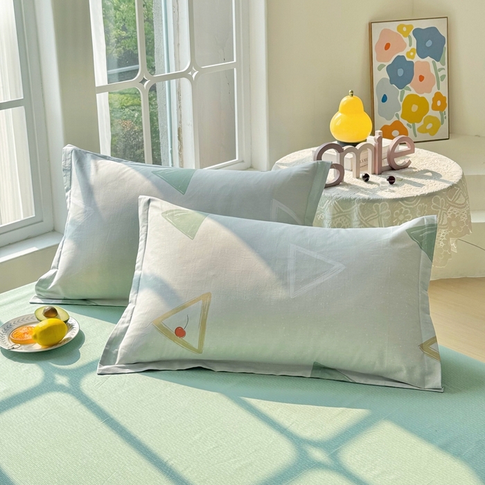 珂博家纺 2025新款12868全棉纯棉小清新印花系列枕套单件单枕套-系列二 樱露垂角