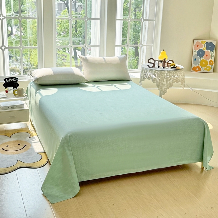 91家纺网 家纺一手货源 找家纺 珂博家纺 2025新款12868全棉纯棉小清新印花四件套学生宿舍三件套-系列二 樱露垂角