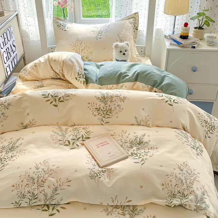 91家纺网 家纺一手货源 找家纺 莱通家纺 2025新款12868学生宿舍三件套 浅影摇曳