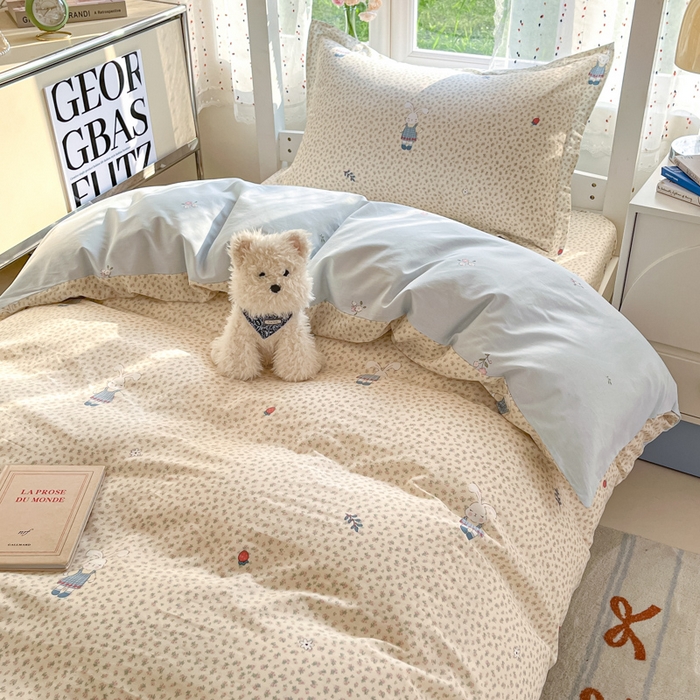 91家纺网 家纺一手货源 找家纺 莱通家纺 2025新款12868学生宿舍三件套 奶呼兔兔