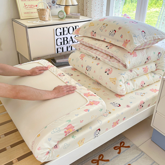 91家纺网 家纺一手货源 找家纺 莱通家纺 2025新款12868学生宿舍三件套 魔法伙伴