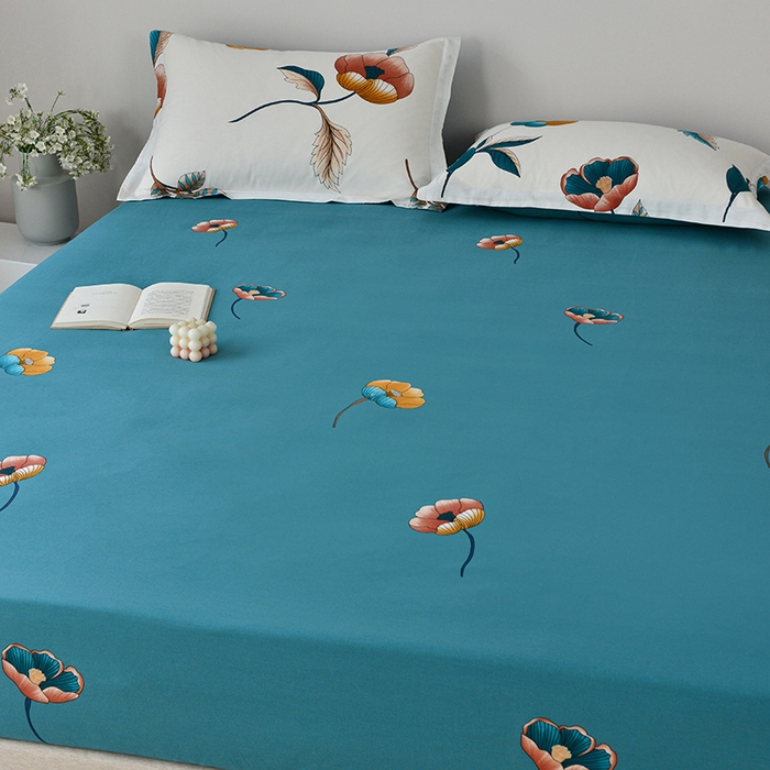 91家纺网 家纺一手货源 找家纺 登登家纺 2025新款全棉床笠四件套系列 春风十里-带床笠