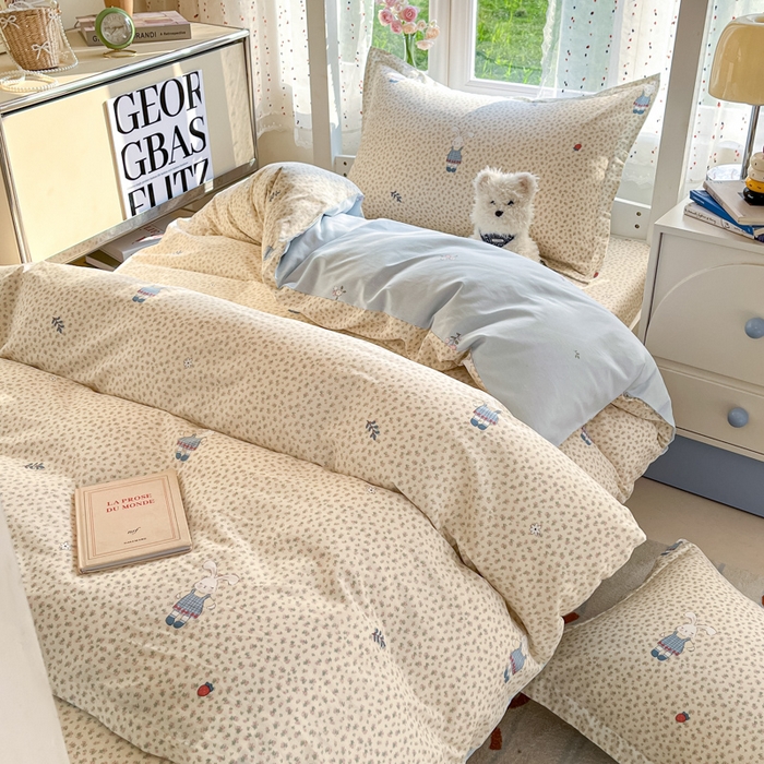 91家纺网 家纺一手货源 找家纺 莱通家纺 2025新款12868学生宿舍三件套 奶呼兔兔