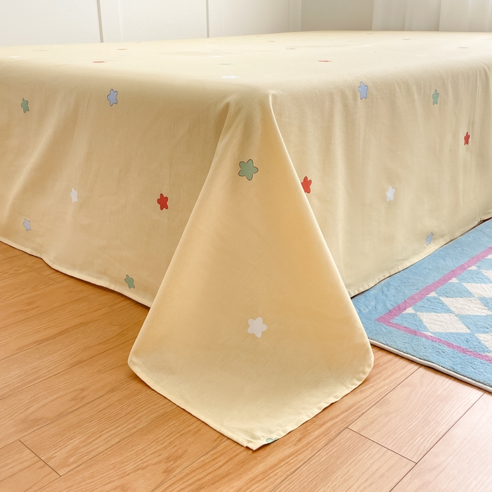 91家纺网 家纺一手货源 找家纺 首尔家纺 2025新款学生季全棉跑量款四件套系列卡通小清新AB版学生三件套 彩点小象