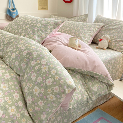 91家纺网 家纺一手货源 找家纺 （总）首尔家纺 2025新款学生季全棉跑量款四件套系列卡通小清新AB版学生三件套