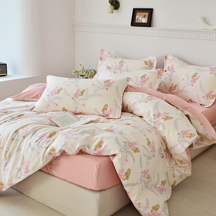 91家纺网 家纺一手货源 找家纺 登登家纺 2025新款全棉床笠四件套系列 一见倾心--带床笠