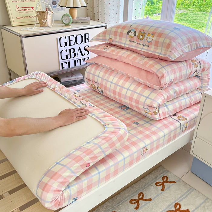 91家纺网 家纺一手货源 找家纺 莱通家纺 2025新款12868学生宿舍三件套 童趣伙伴