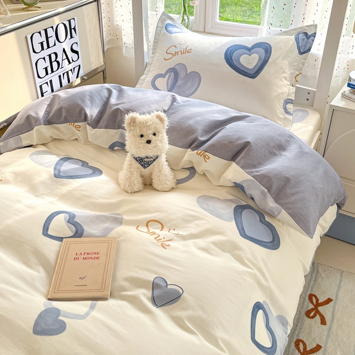 91家纺网 家纺一手货源 找家纺 莱通家纺 2025新款12868学生宿舍三件套 心连心