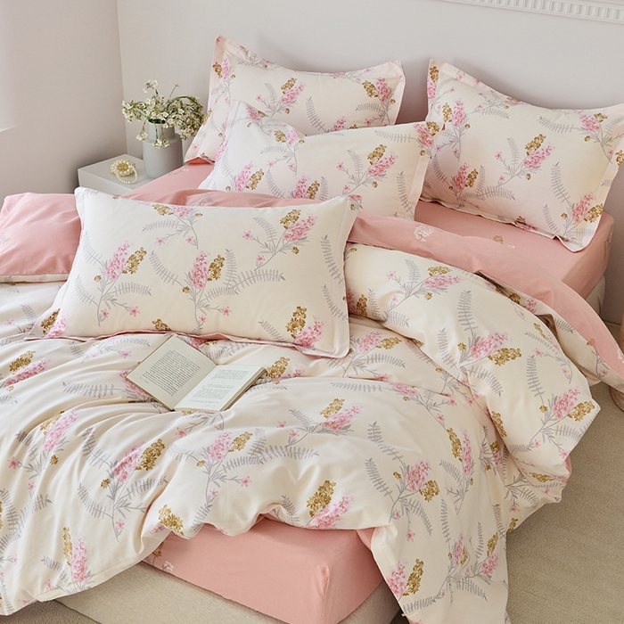 91家纺网 家纺一手货源 找家纺 登登家纺 2025新款全棉床笠四件套系列 一见倾心--带床笠