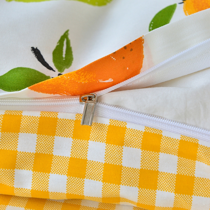 91家纺网 家纺一手货源 找家纺 登登家纺 2025新款全棉床笠四件套系列 橙意满满-带床笠