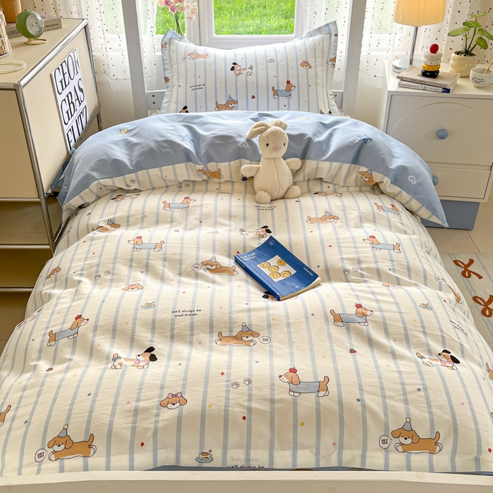 91家纺网 家纺一手货源 找家纺 莱通家纺 2025新款12868学生宿舍三件套 糖纸童年