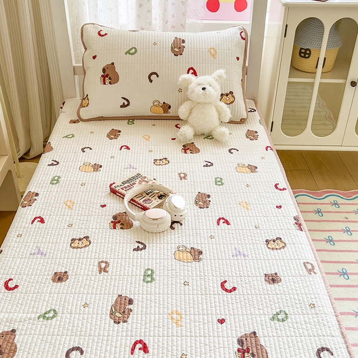 91家纺网 家纺一手货源 找家纺 茉夕家纺 2025新款双面纯棉学生宿舍床盖系列 新新卡皮