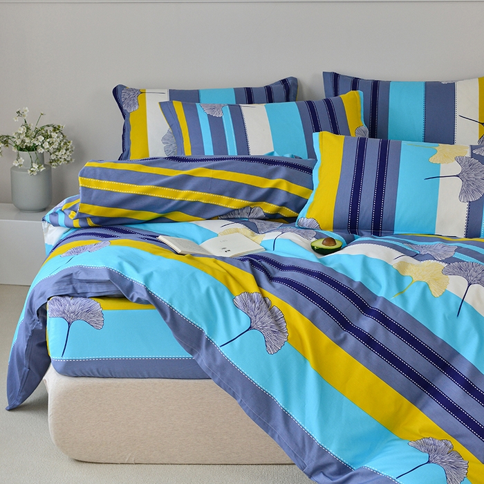 91家纺网 家纺一手货源 找家纺 登登家纺 2025新款全棉床笠四件套系列 如诗如画-兰