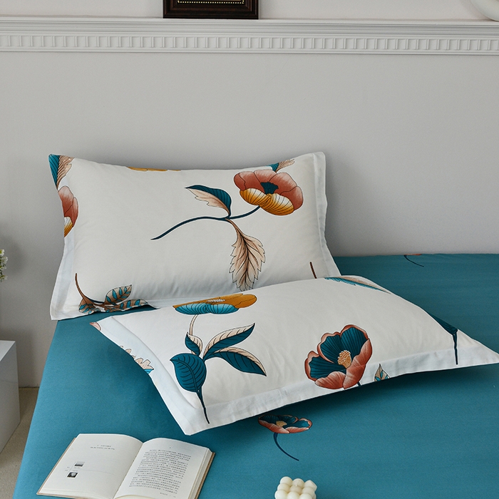 91家纺网 家纺一手货源 找家纺 登登家纺 2025新款全棉床笠四件套系列 春风十里-带床笠