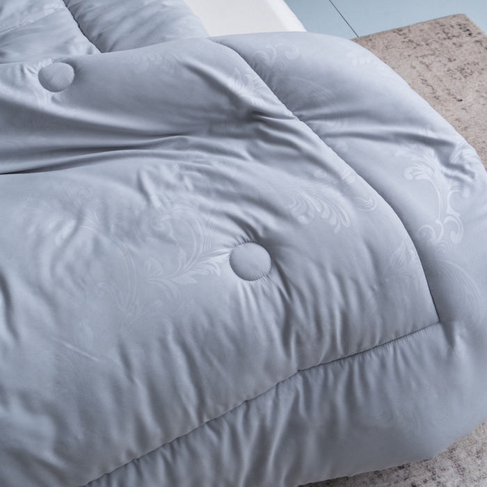 91家纺网 家纺一手货源 找家纺 凌云家纺 2025新款亲肤棉提花大豆被春秋被加厚冬被学生被子被芯夏被  太空灰