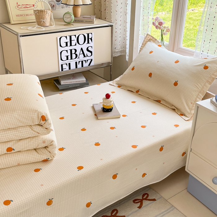 91家纺网 家纺一手货源 找家纺 莱通家纺 2025新款12868学生宿舍三件套 甜桔