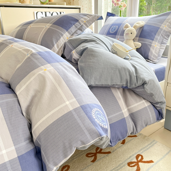 91家纺网 家纺一手货源 找家纺 莱通家纺 2025新款12868学生宿舍三件套 英伦风