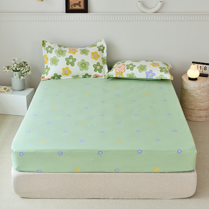 91家纺网 家纺一手货源 找家纺 登登家纺 2025新款全棉床笠四件套系列 可爱小熊-带床笠