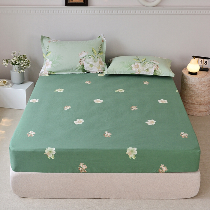 91家纺网 家纺一手货源 找家纺 登登家纺 2025新款全棉床笠四件套系列 素雅-带床笠