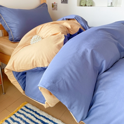 91家纺网 家纺一手货源 找家纺 （总）恩泽家纺 2025新款全棉双拼学生宿舍三件套