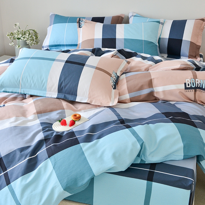 91家纺网 家纺一手货源 找家纺 登登家纺 2025新款全棉床笠四件套系列 简单生活