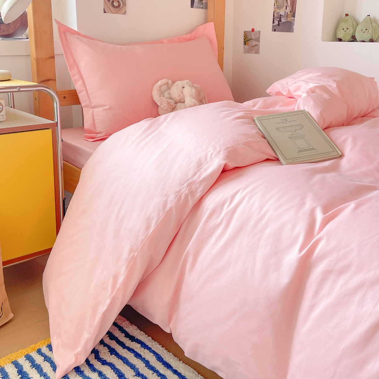 91家纺网 家纺一手货源 找家纺 （总）恩泽家纺 2025新款全棉双拼学生宿舍三件套