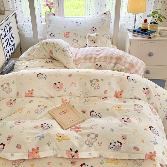 91家纺网 家纺一手货源 找家纺 莱通家纺 2025新款12868学生宿舍三件套 魔法伙伴