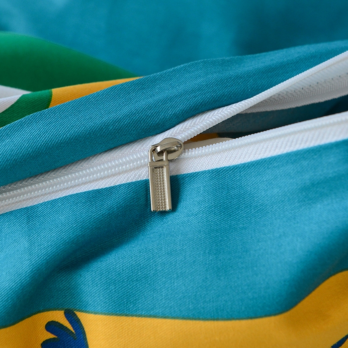 91家纺网 家纺一手货源 找家纺 登登家纺 2025新款全棉床笠四件套系列 恐龙乐园