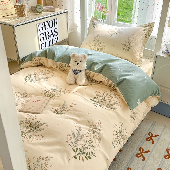 91家纺网 家纺一手货源 找家纺 莱通家纺 2025新款12868学生宿舍三件套 浅影摇曳