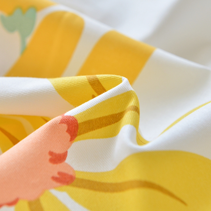 91家纺网 家纺一手货源 找家纺 登登家纺 2025新款全棉床笠四件套系列 向阳花开