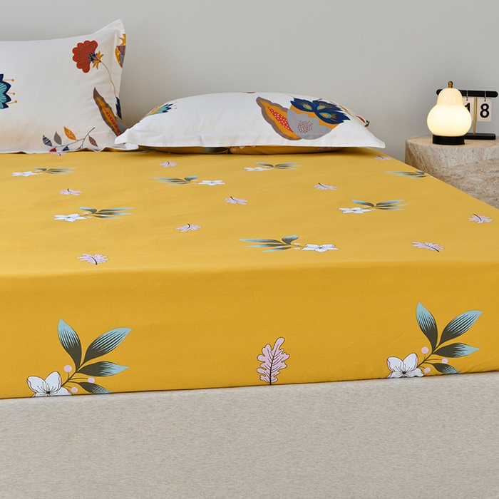 91家纺网 家纺一手货源 找家纺 登登家纺 2025新款全棉床笠四件套系列 浪漫花语-带床笠