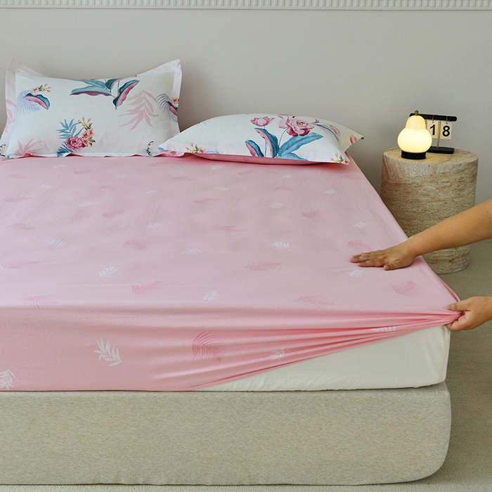 91家纺网 家纺一手货源 找家纺 登登家纺 2025新款全棉床笠四件套系列 佳境-带床笠