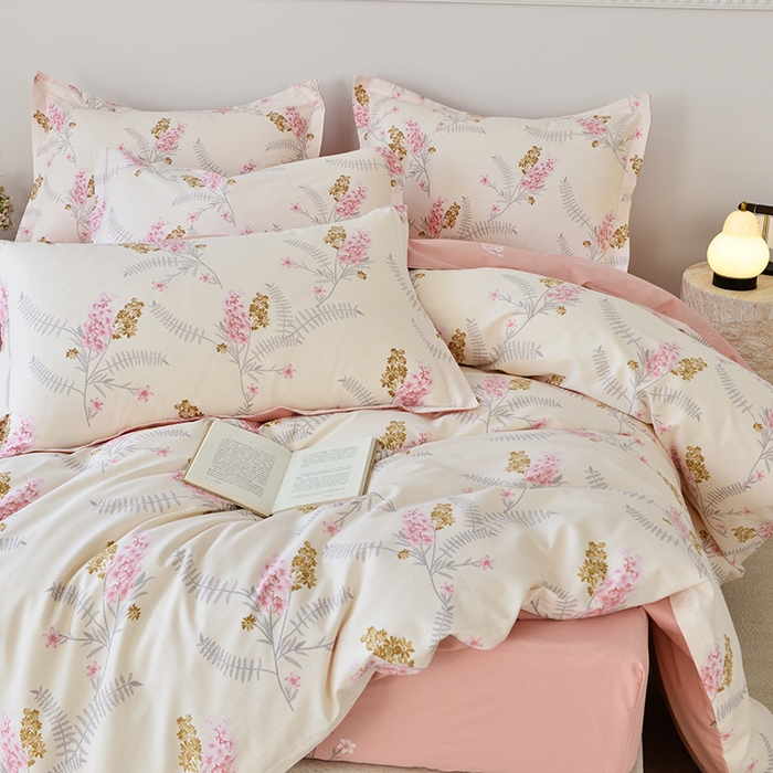 91家纺网 家纺一手货源 找家纺 登登家纺 2025新款全棉床笠四件套系列 一见倾心--带床笠