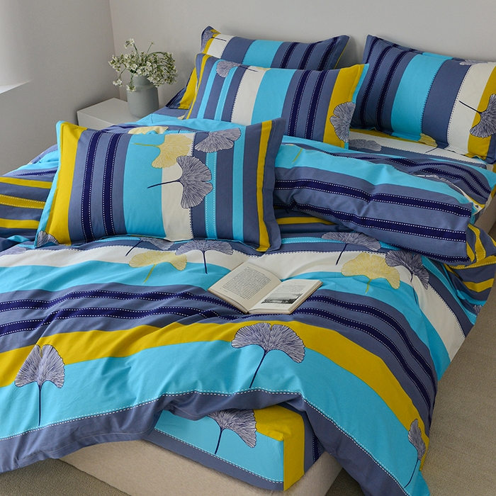 91家纺网 家纺一手货源 找家纺 登登家纺 2025新款全棉床笠四件套系列 如诗如画-兰