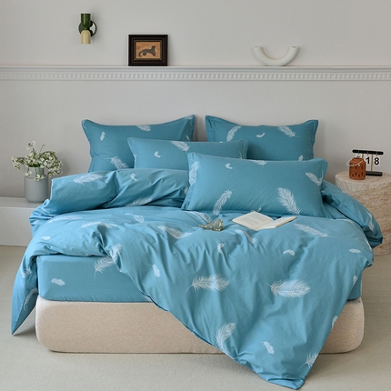 登登家纺 2025新款全棉床笠四件套系列 飘羽