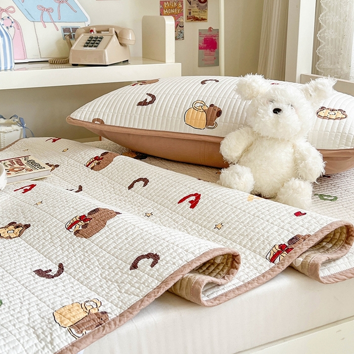 91家纺网 家纺一手货源 找家纺 茉夕家纺 2025新款双面纯棉学生宿舍床盖系列 新新卡皮