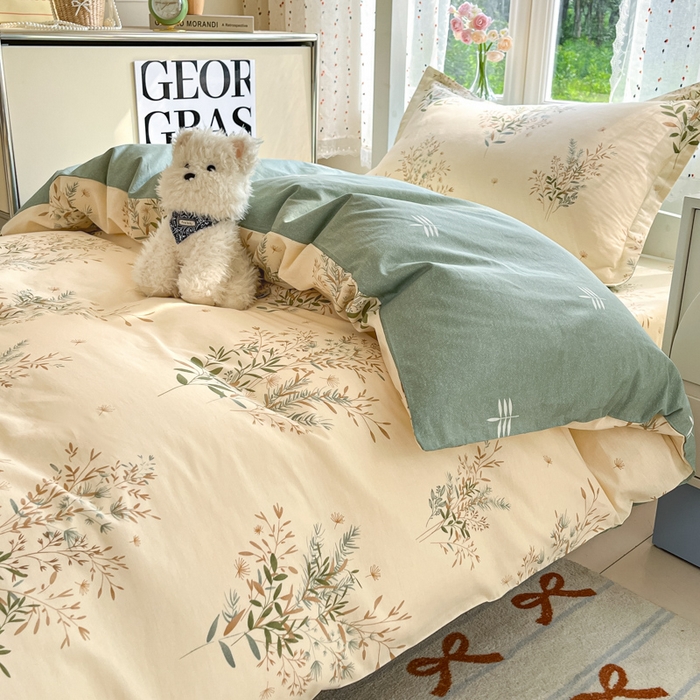 91家纺网 家纺一手货源 找家纺 莱通家纺 2025新款12868学生宿舍三件套 浅影摇曳