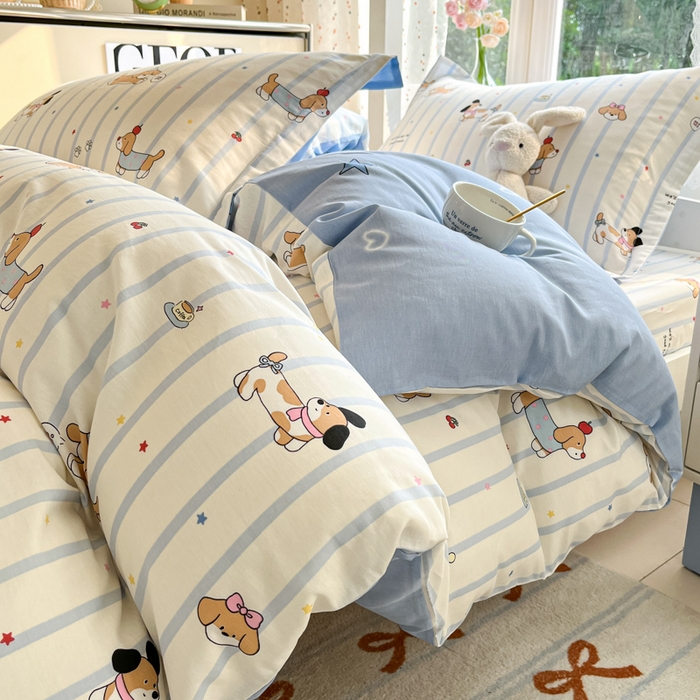 91家纺网 家纺一手货源 找家纺 莱通家纺 2025新款12868学生宿舍三件套 糖纸童年