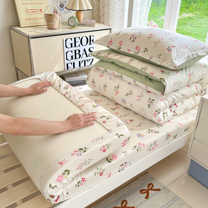 91家纺网 家纺一手货源 找家纺 莱通家纺 2025新款12868学生宿舍三件套 花花小汪