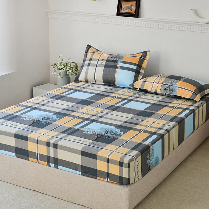 91家纺网 家纺一手货源 找家纺 登登家纺 2025新款全棉床笠四件套系列 格林春天-带床笠