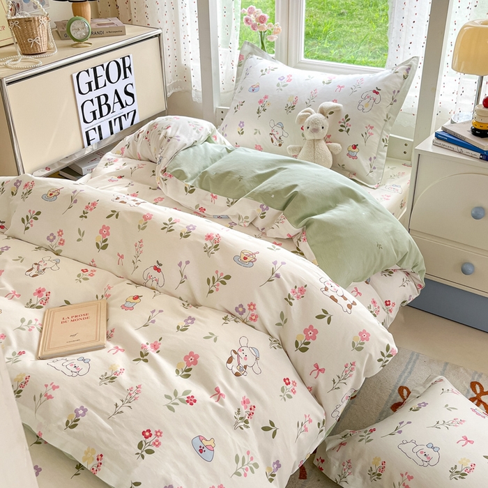 91家纺网 家纺一手货源 找家纺 莱通家纺 2025新款12868学生宿舍三件套 花花小汪