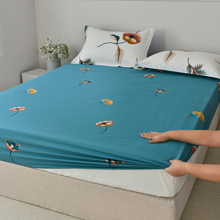 91家纺网 家纺一手货源 找家纺 登登家纺 2025新款全棉床笠四件套系列 春风十里-带床笠