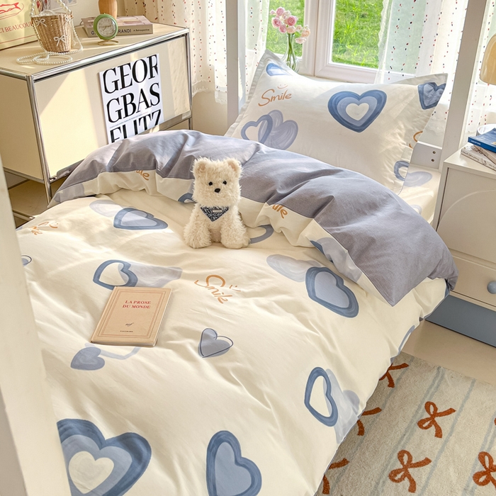 91家纺网 家纺一手货源 找家纺 莱通家纺 2025新款12868学生宿舍三件套 心连心