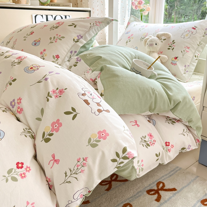 91家纺网 家纺一手货源 找家纺 莱通家纺 2025新款12868学生宿舍三件套 花花小汪