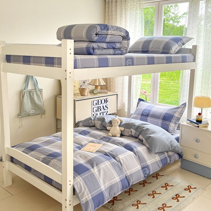 91家纺网 家纺一手货源 找家纺 莱通家纺 2025新款12868学生宿舍三件套 英伦风