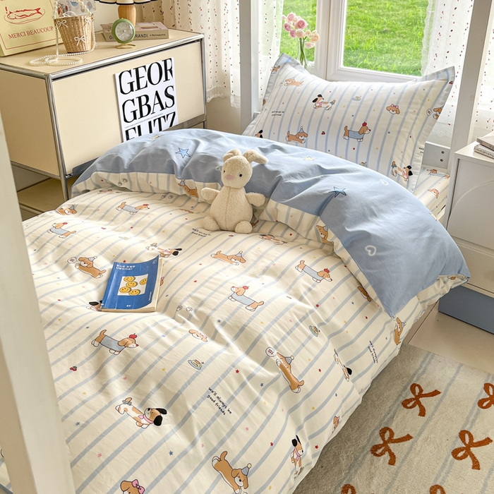 91家纺网 家纺一手货源 找家纺 莱通家纺 2025新款12868学生宿舍三件套 糖纸童年