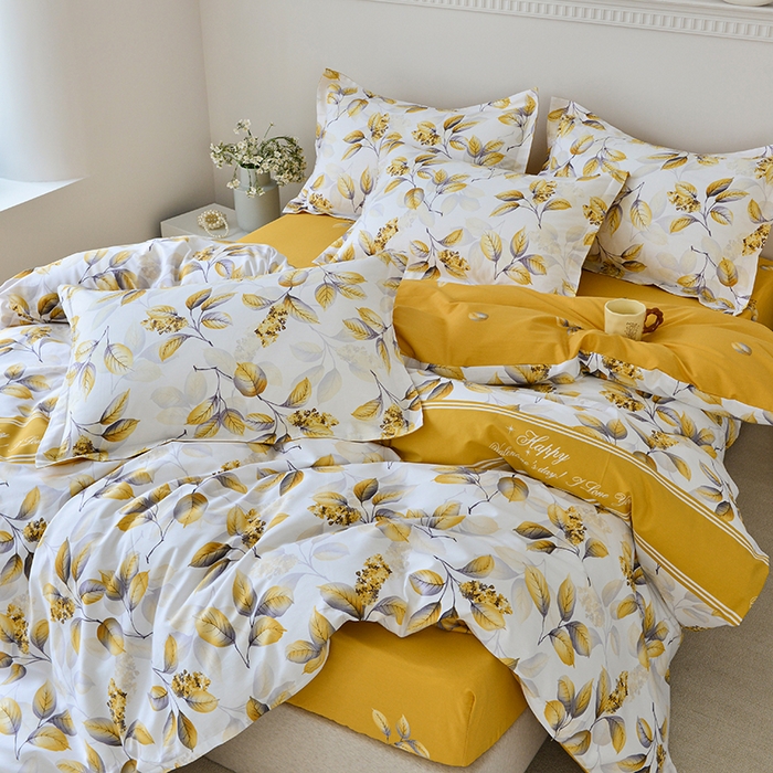 91家纺网 家纺一手货源 找家纺 登登家纺 2025新款全棉床笠四件套系列 蜜恋佳人-带床笠